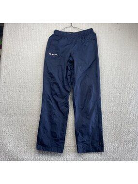 CCM Black Hockey Track Windbreaker Ankle Zip Warm Up Pants Men Sz S Training
